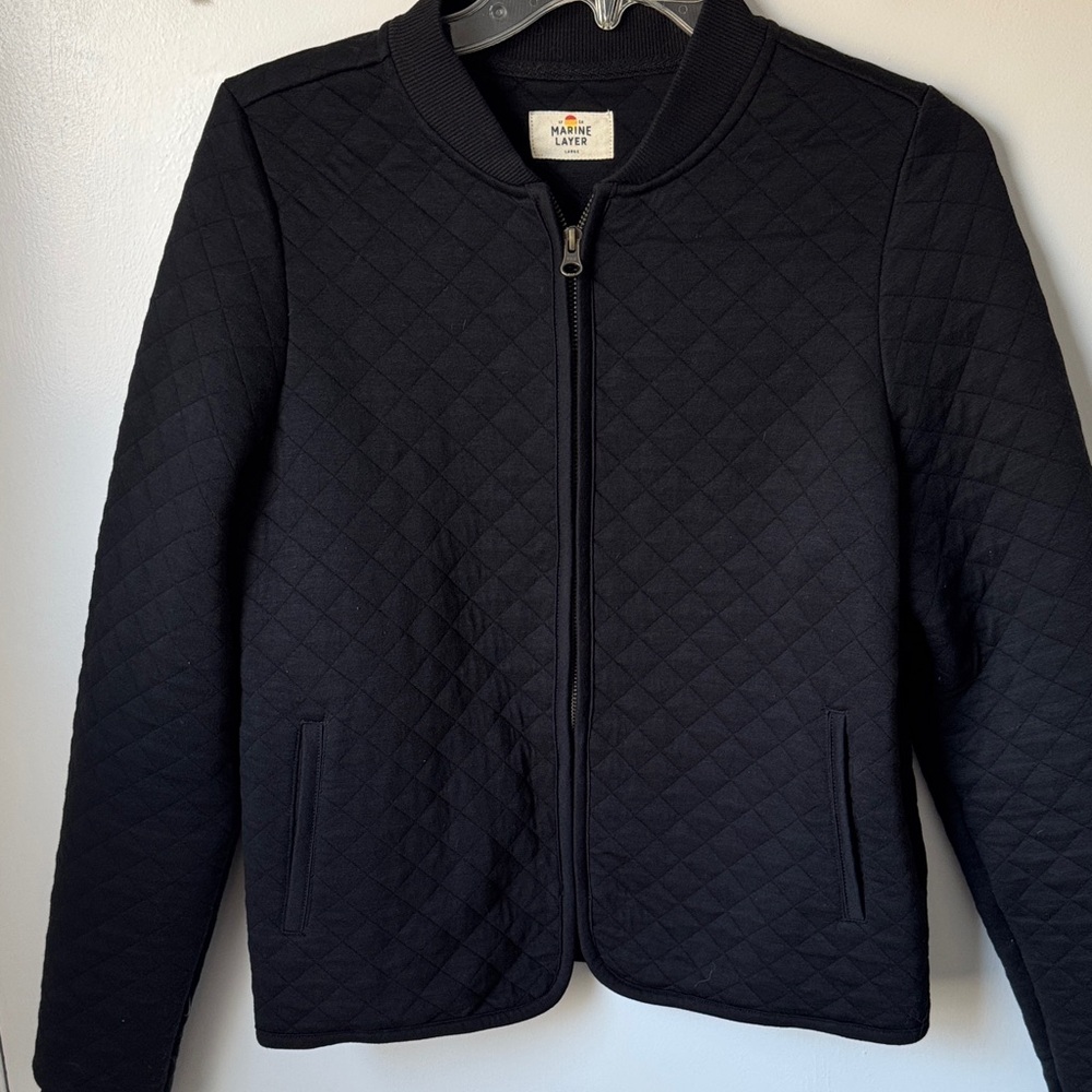 Marine Layer Black Quilted Shacket
